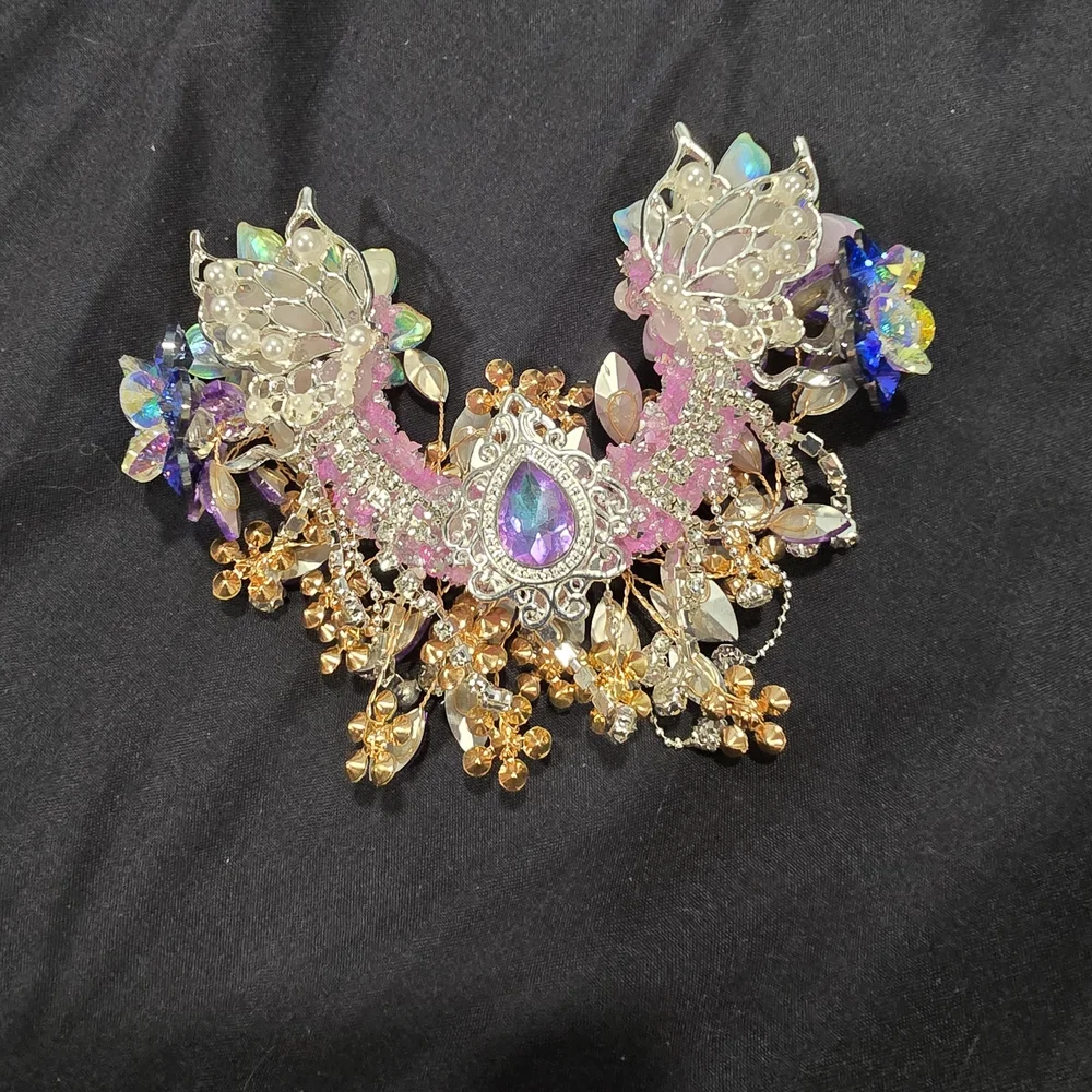 Elegant Floral Crystal Moon Bead For Pens